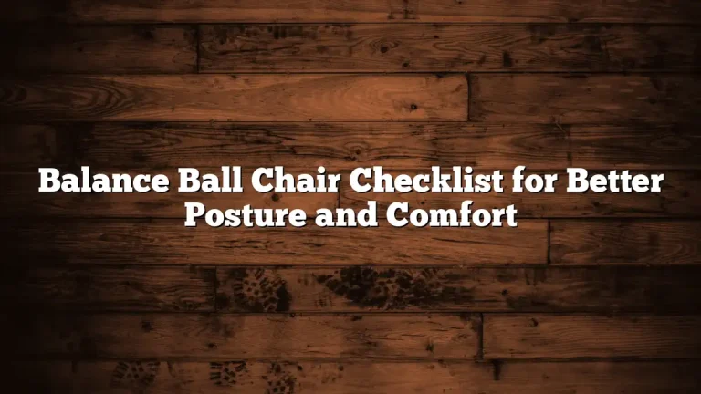 Balance Ball Chair Checklist for Better Posture and Comfort