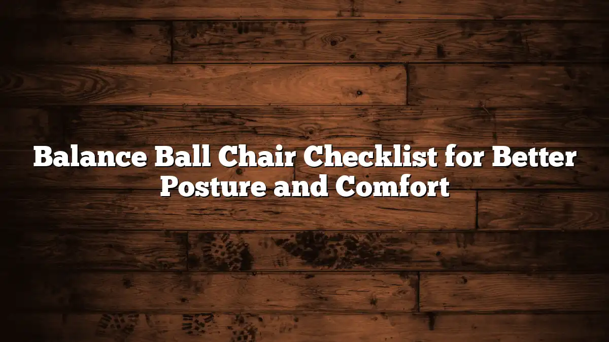 Balance Ball Chair Checklist for Better Posture and Comfort