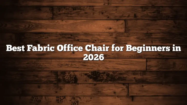 Best Fabric Office Chair for Beginners in 2026