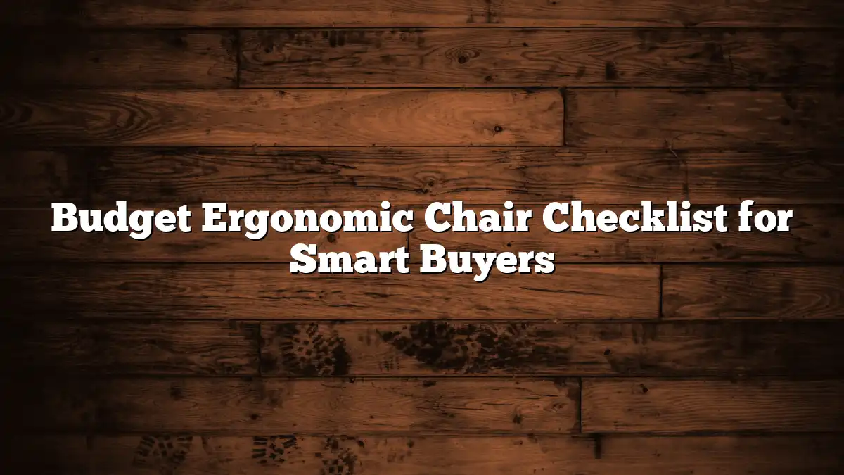 Budget Ergonomic Chair Checklist for Smart Buyers