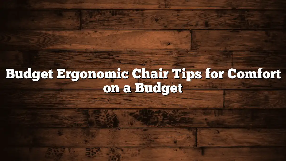Budget Ergonomic Chair Tips for Comfort on a Budget