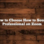 How to Choose How to Sound Professional on Zoom